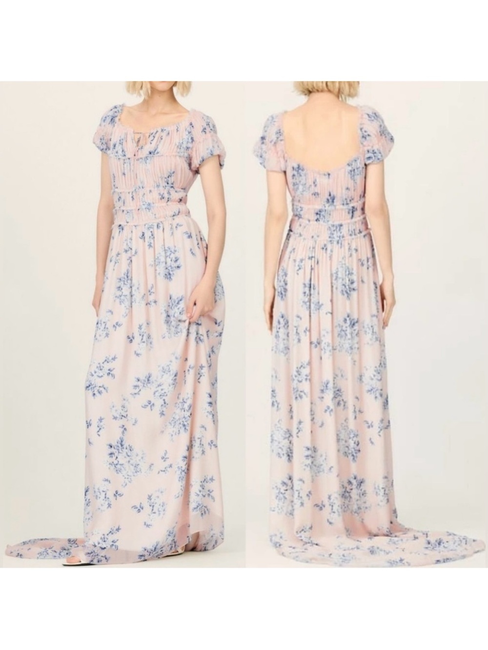 REFORMATION The Collection Maxi Dress Lancaster Gown Train Floral